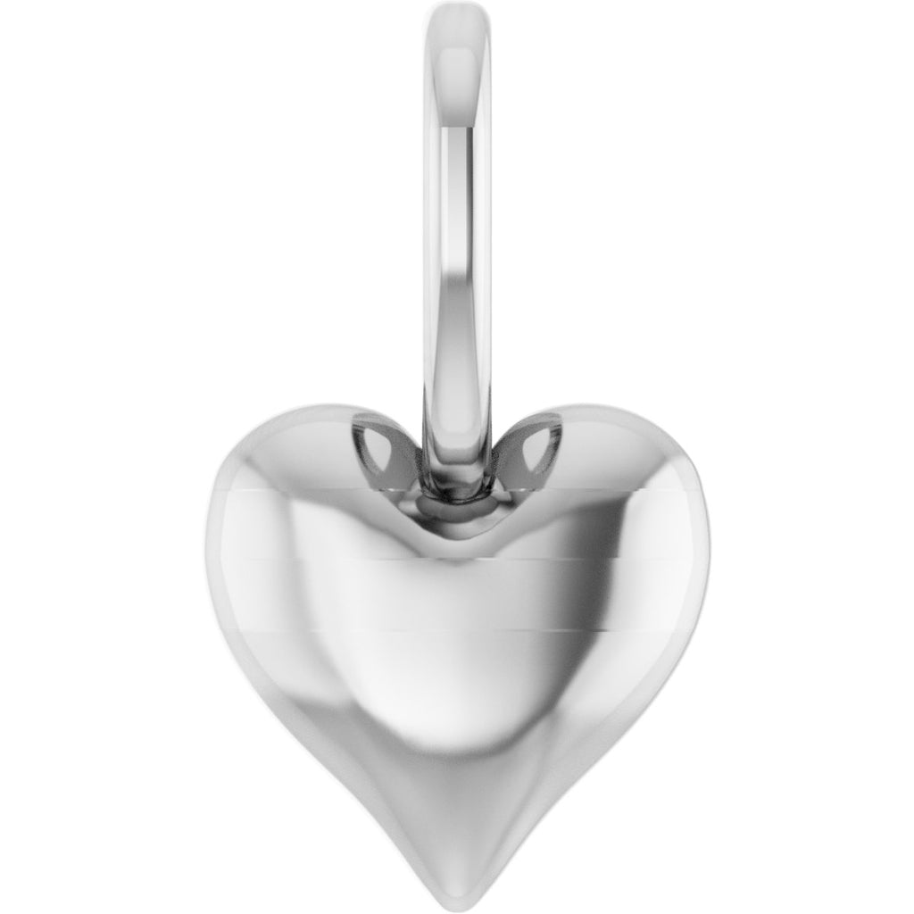 14K Rose Gold Puffed Heart Charm/Pendant