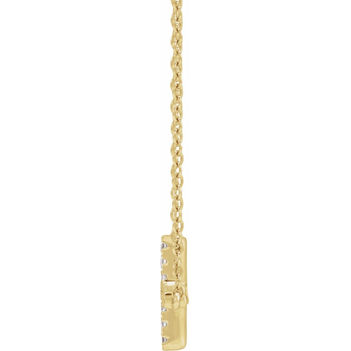 14K Yellow Gold Vermeil 1/6 CTW Lab Grown Diamond Sideways Cross 16-18" Necklace
