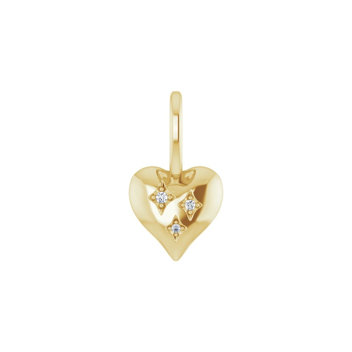 14K Yellow Gold .01 CTW Natural Diamond Heart Charm/Pendant