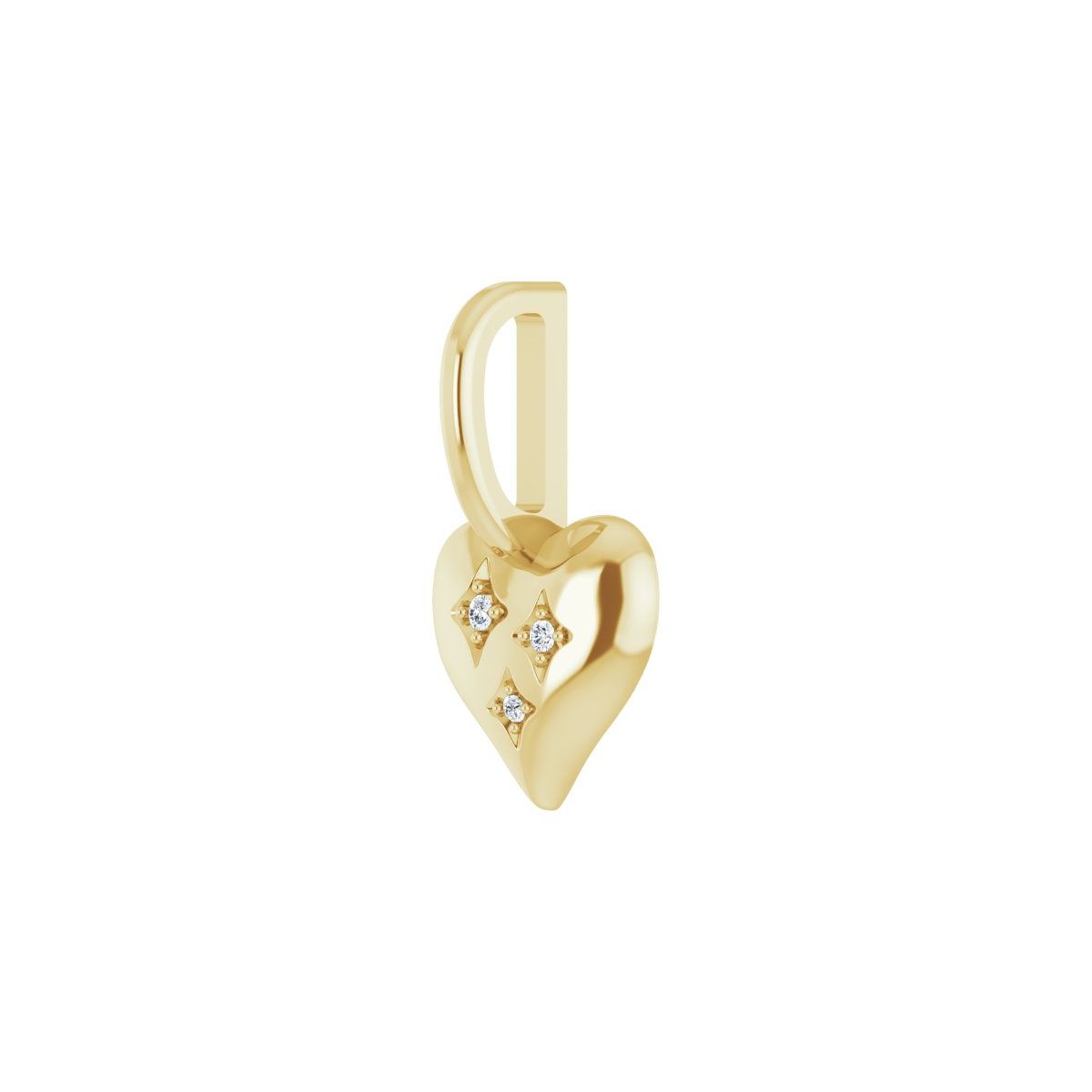 14K Yellow Gold .01 CTW Natural Diamond Heart Charm/Pendant
