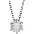 Sterling Silver 4 mm Natural Blue Moonstone Solitaire 16-18" Necklace