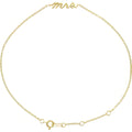 14K Yellow Gold Script Mrs 6 1/2-7 1/2" Bracelet