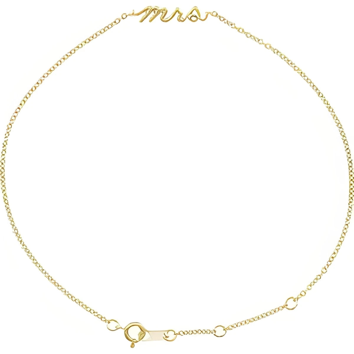 14K Yellow Gold Script Mrs 6 1/2-7 1/2" Bracelet