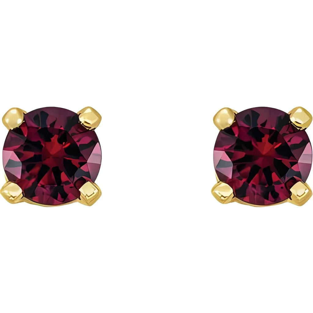 14K Yellow Gold Natural Amethyst Earrings