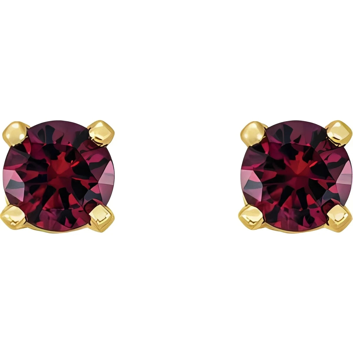 14K Yellow Gold Natural Amethyst Earrings