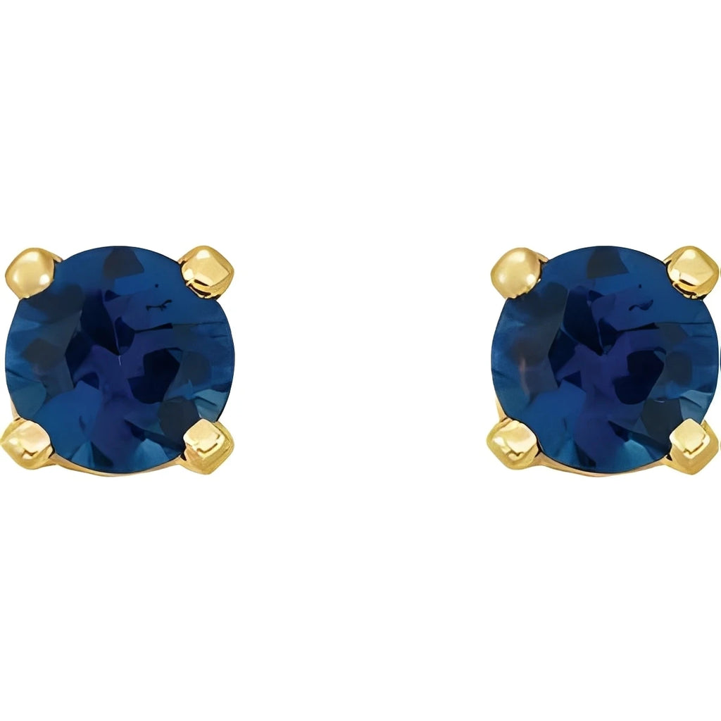 14K Yellow Gold Natural Amethyst Earrings