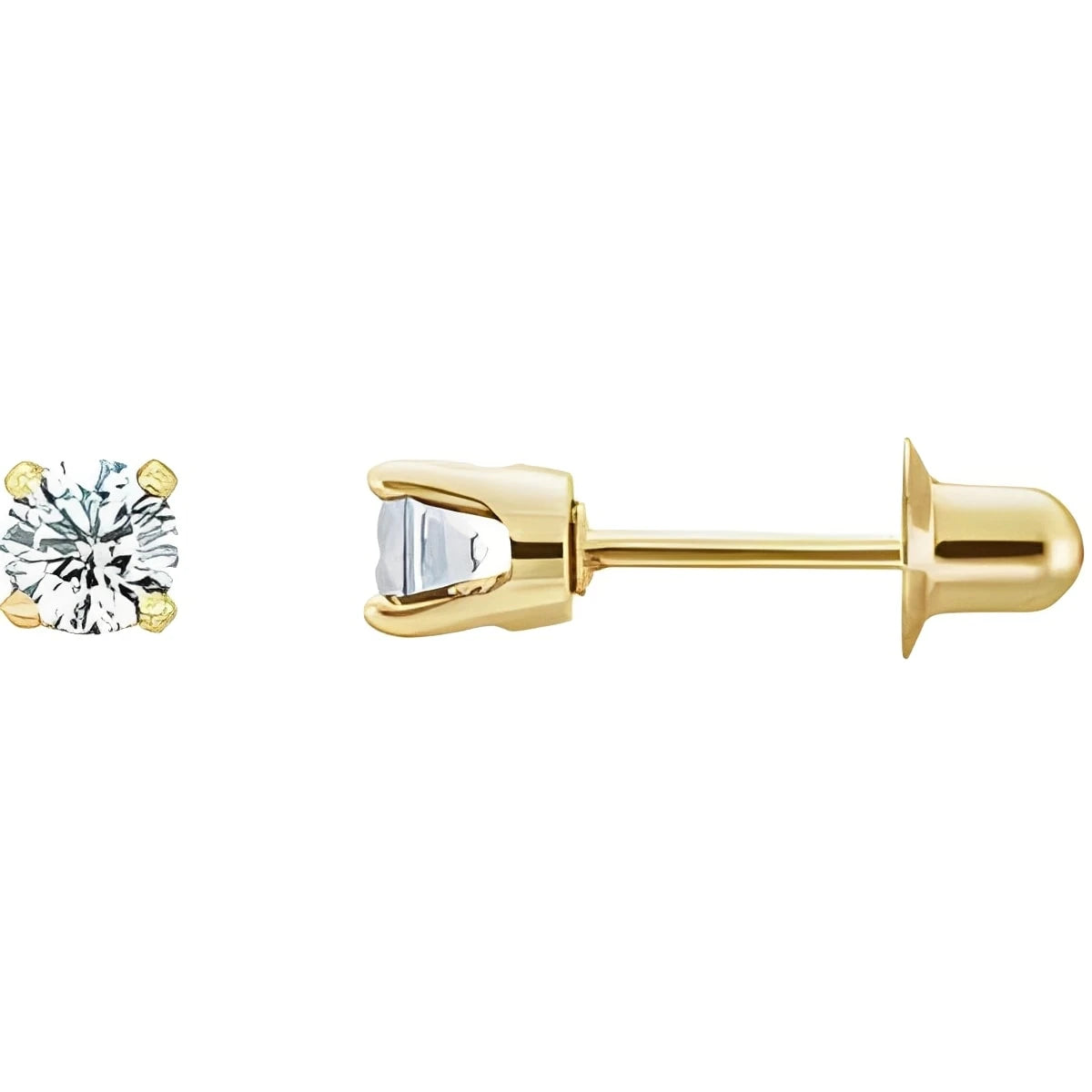 14K Yellow Gold Natural Amethyst Earrings
