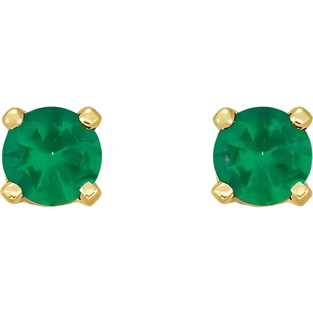 14K Yellow Gold Natural Amethyst Earrings