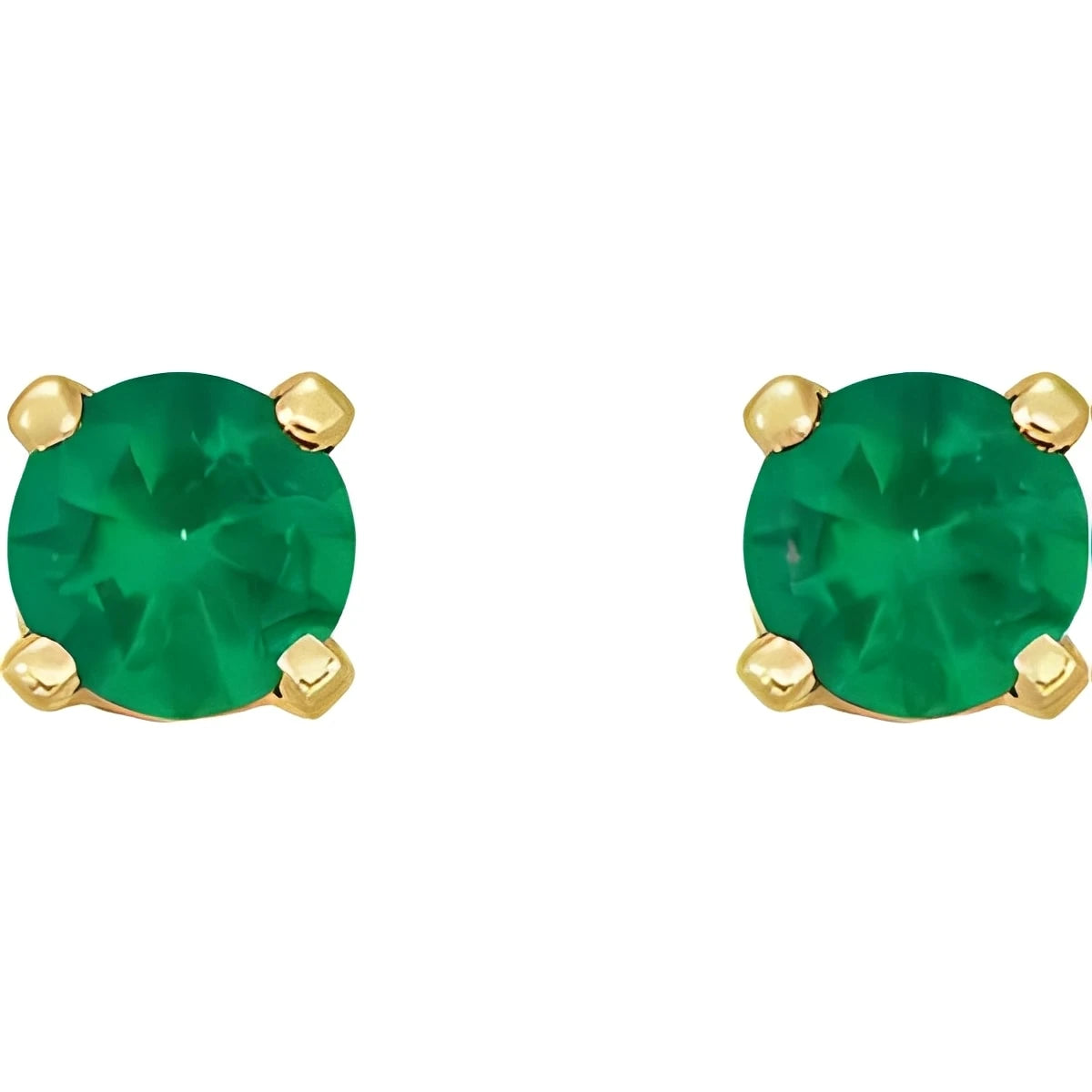 14K Yellow Gold Natural Amethyst Earrings
