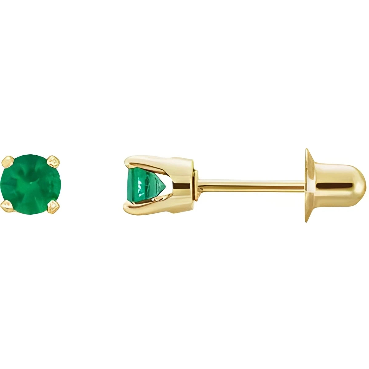 14K Yellow Gold Natural Amethyst Earrings
