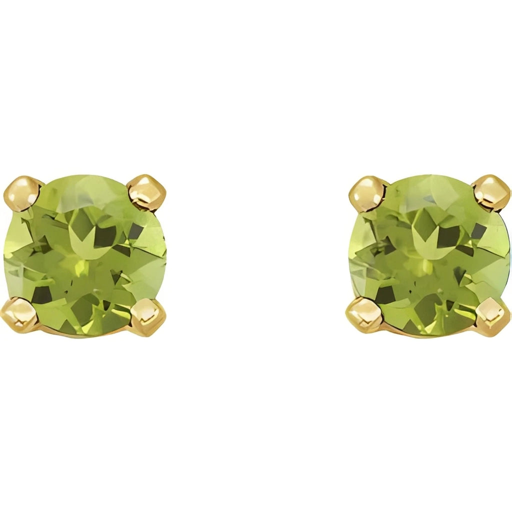 14K Yellow Gold Natural Amethyst Earrings