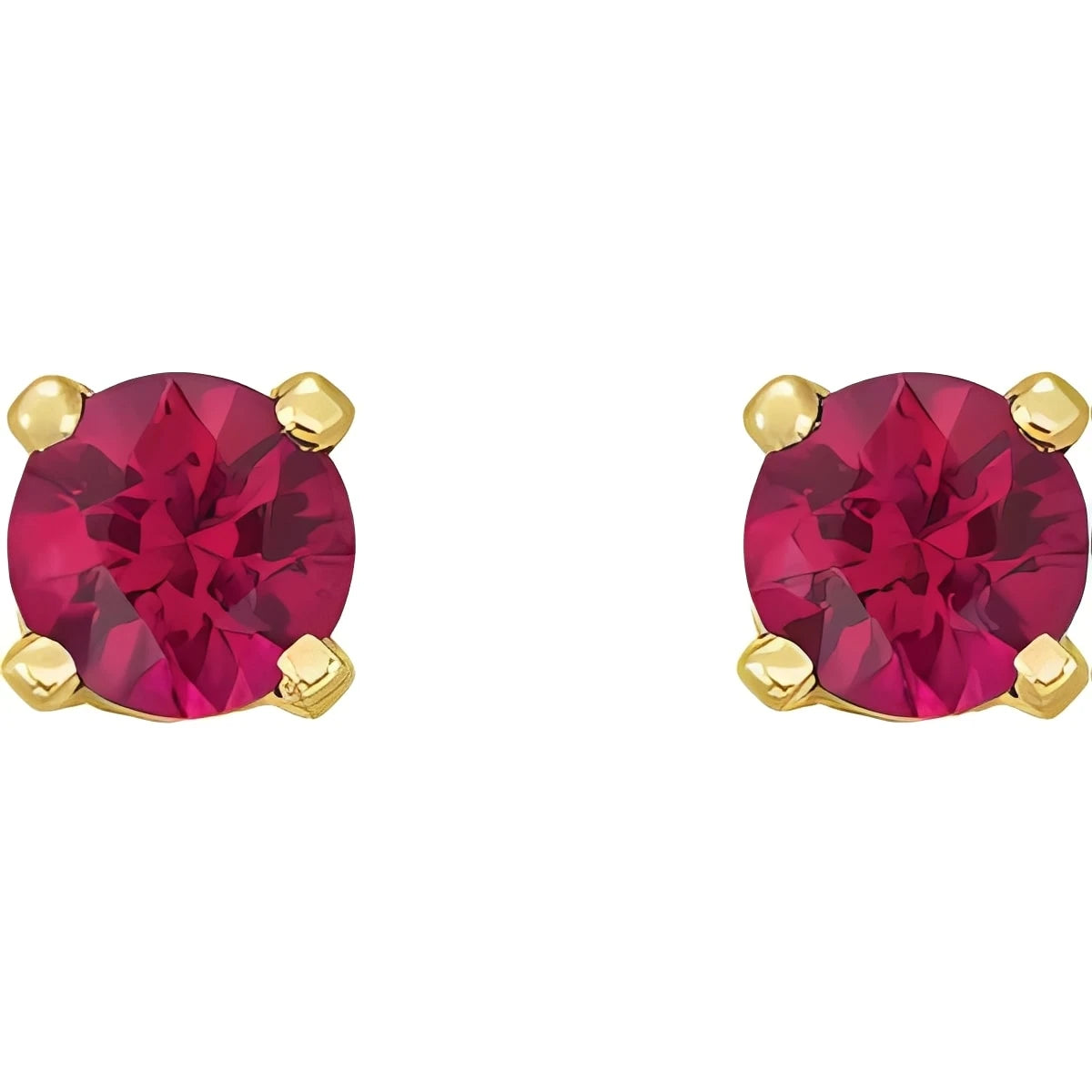 14K Yellow Gold Natural Amethyst Earrings