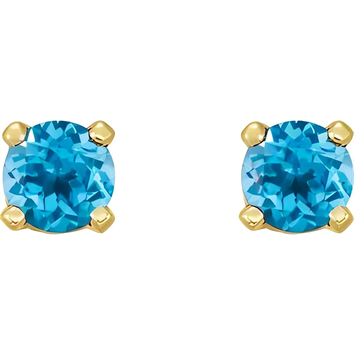 14K Yellow Gold Natural Amethyst Earrings
