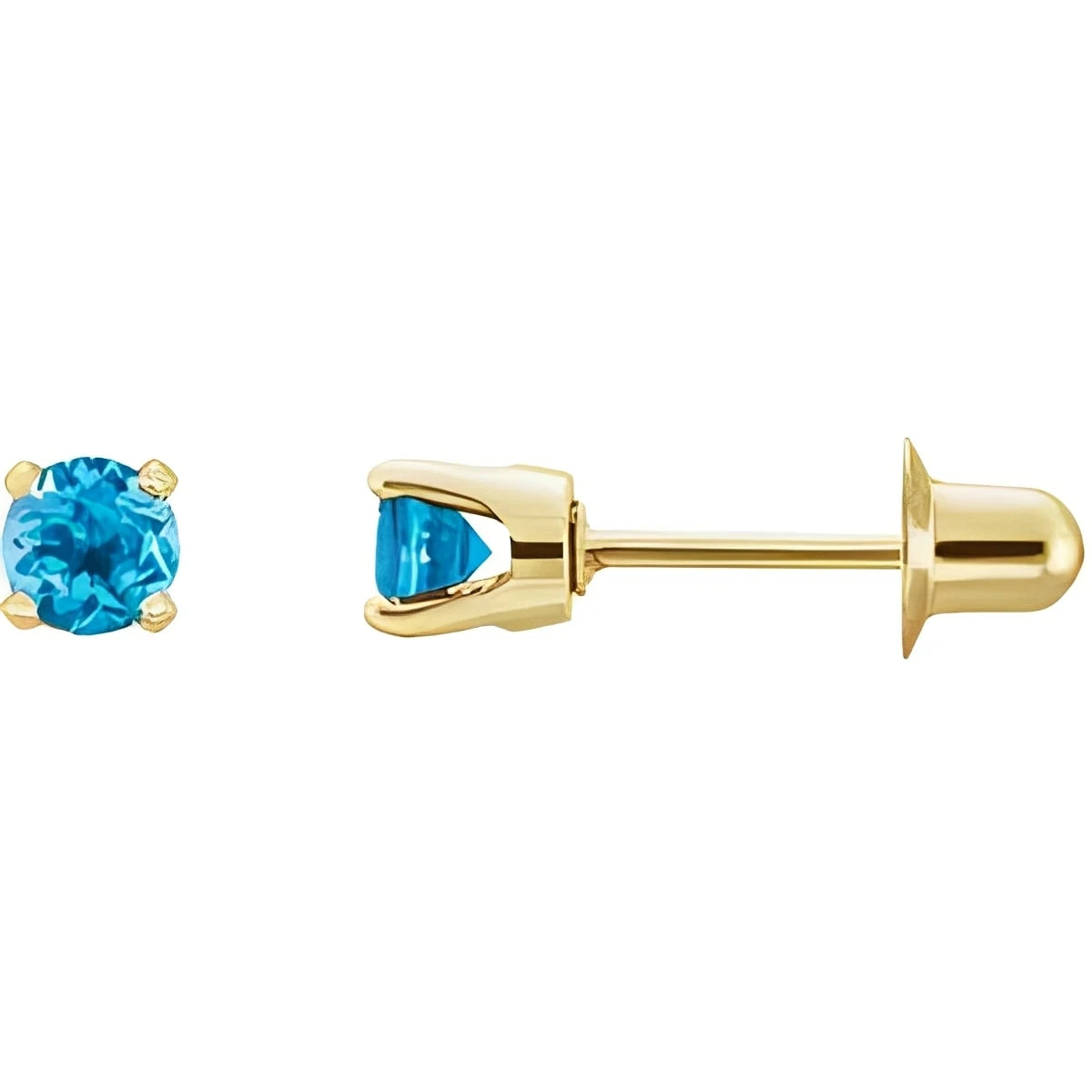 14K Yellow Gold Natural Amethyst Earrings