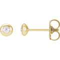 14K Yellow Gold .06 CTW Natural Diamond Domed Bezel-Set Earrings
