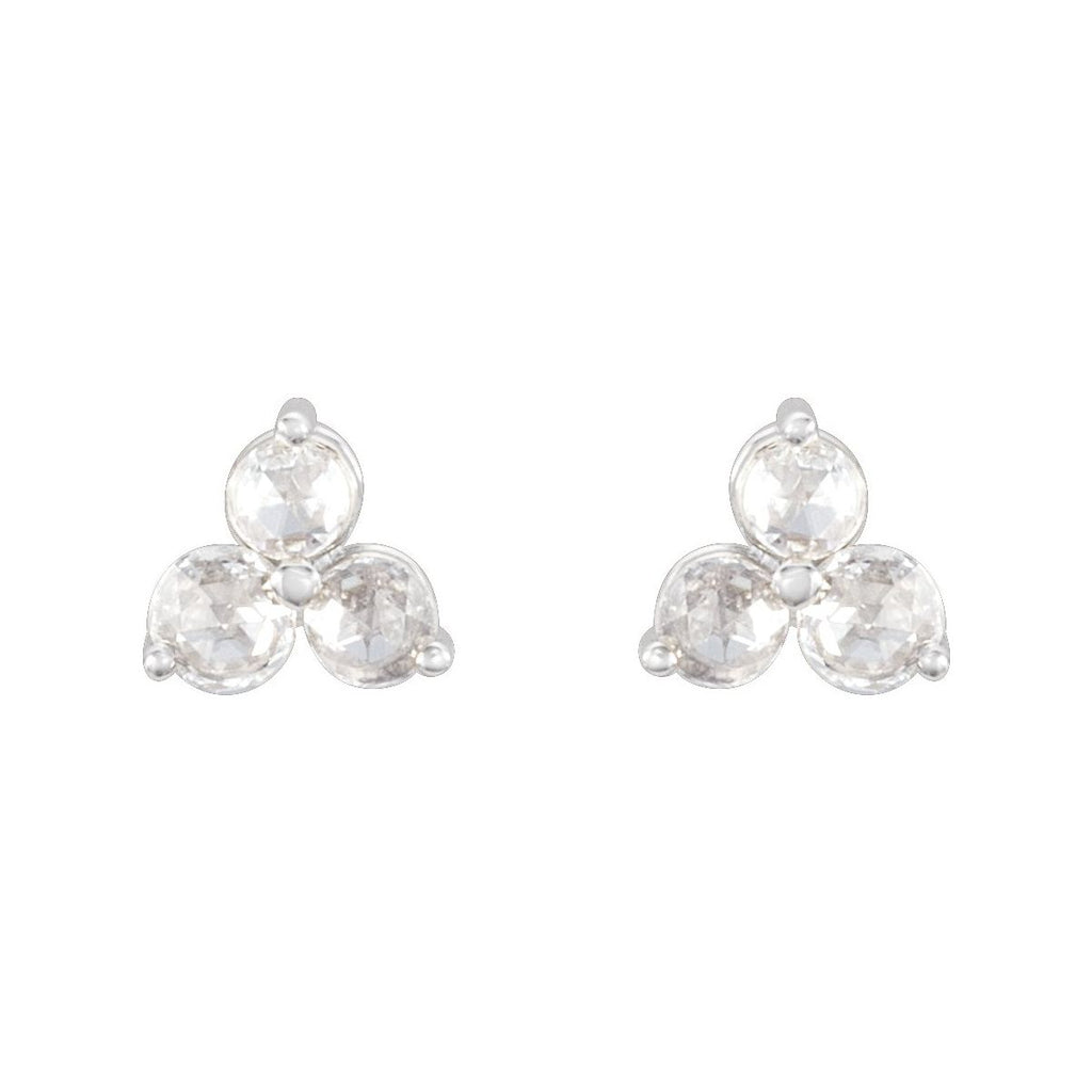 Sterling Silver 1/4 CTW Lab-Grown Diamond Three-Stone Earrings