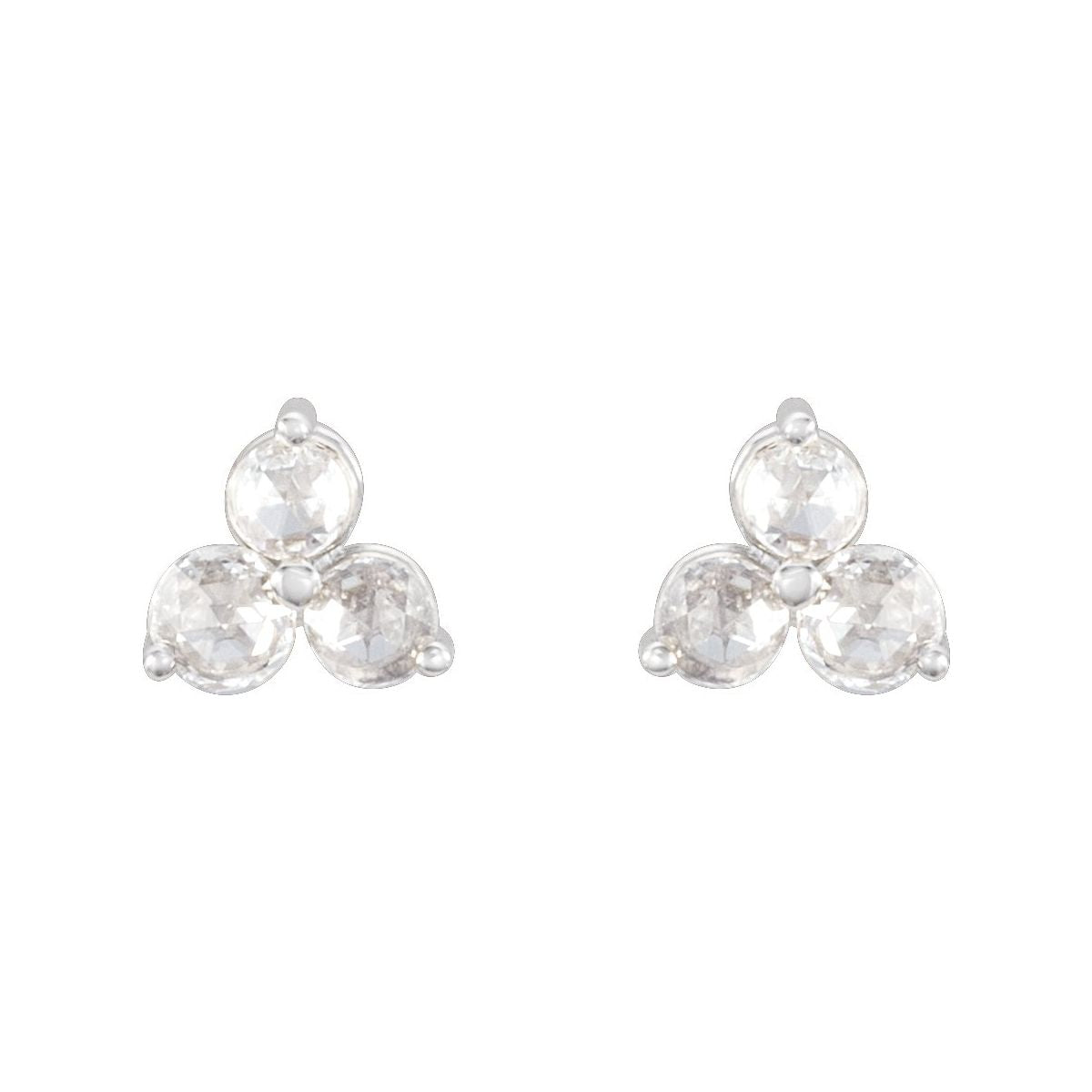 Sterling Silver 1/4 CTW Lab-Grown Diamond Three-Stone Earrings