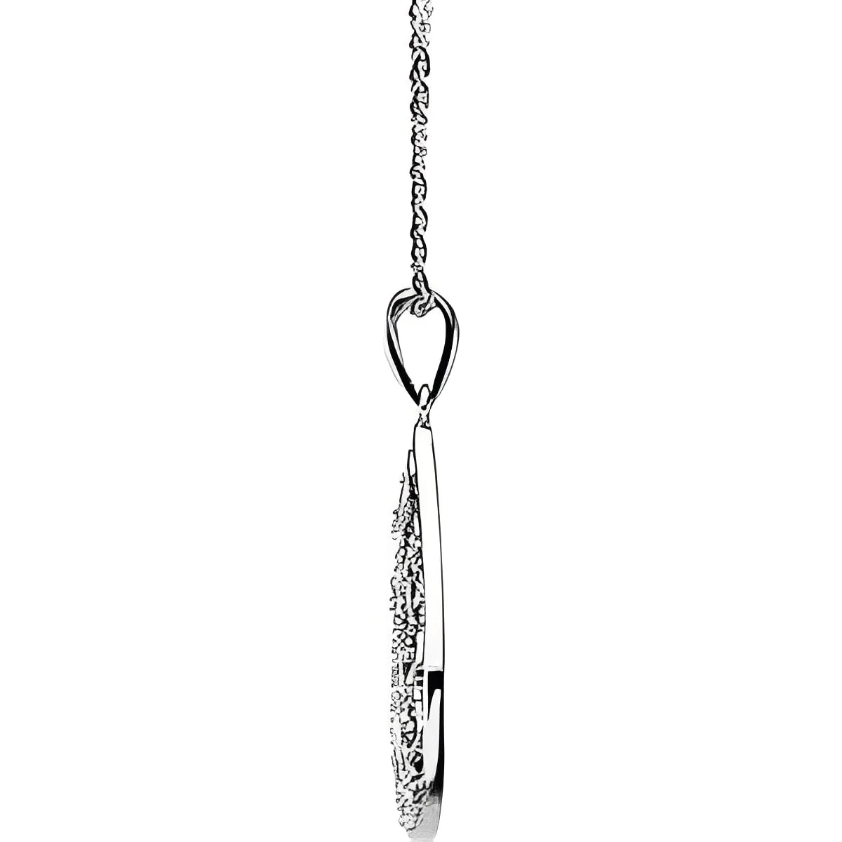 Sterling Silver Imitation White Cubic Zirconia Tear of Sympathy 18" Necklace