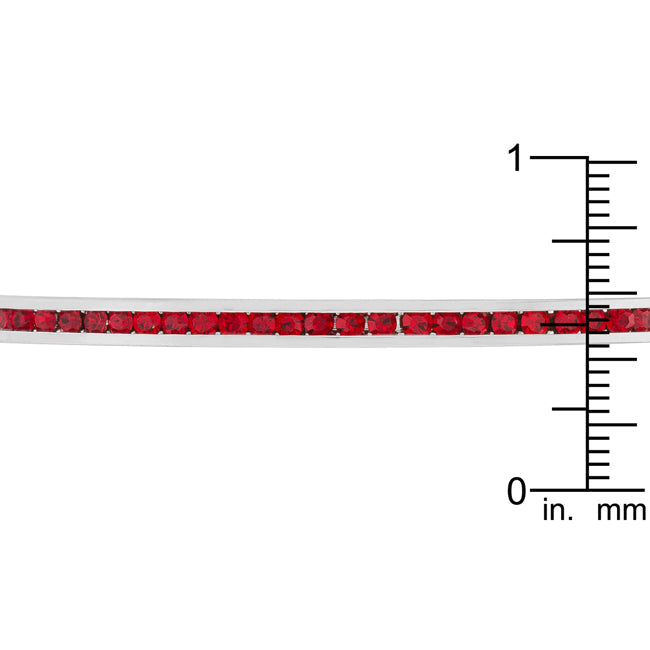 Channel-Set Ruby Red Cubic Zirconia Cuff