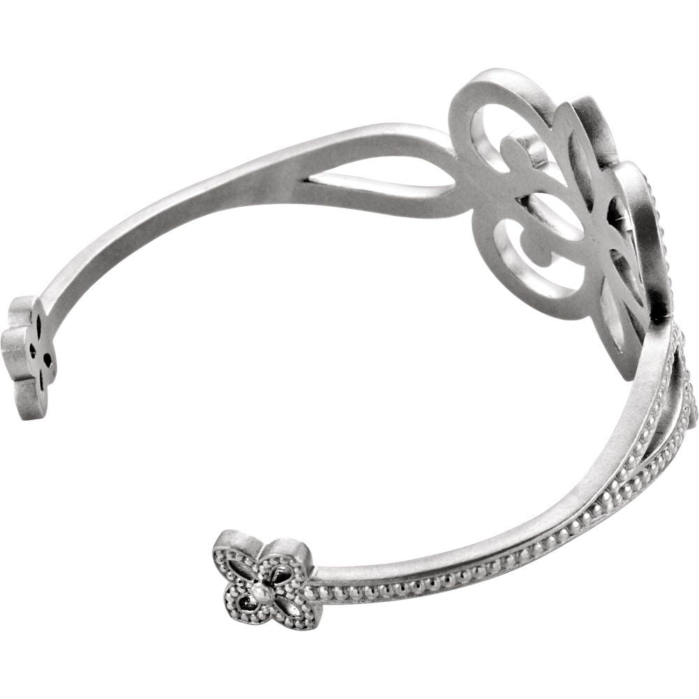 Sterling Silver Granulated Cuff 6 1/2" Bracelet