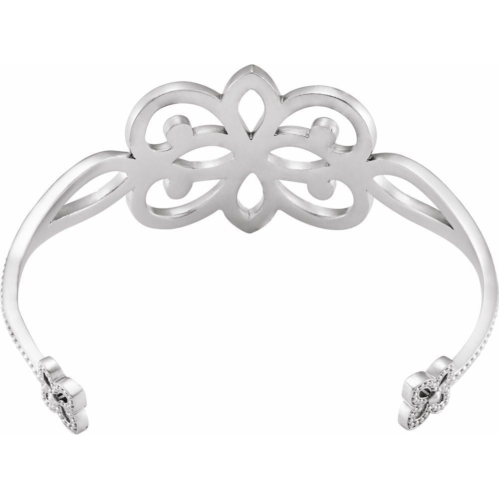 Sterling Silver Granulated Cuff 6 1/2" Bracelet