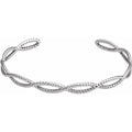 Sterling Silver Rope Cuff 6 1/4 In Bracelet