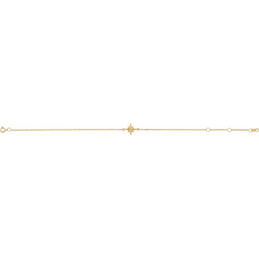 14K Yellow Gold Star 6 1/2-7 1/2" Bracelet