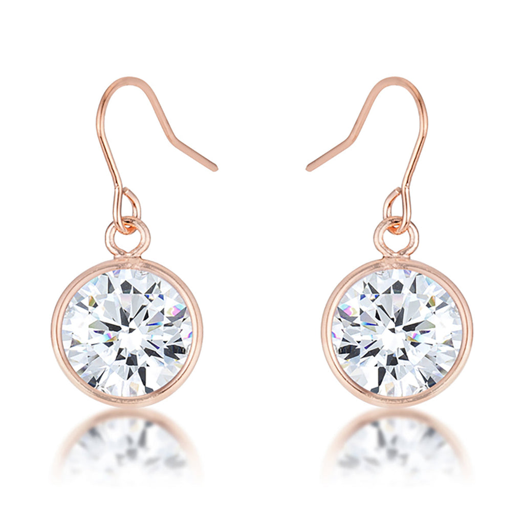 5.5 Ct Rose Gold CZ Drop Earrings
