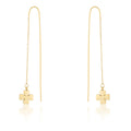 Patricia Gold Stainless Steel Clover Threaded Drop Earrings