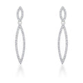 Sara 1.2ct CZ Rhodium Delicate Double Teardrop Drop Earrings