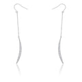 Luna 0.5ct CZ Rhodium Delicate Moon Drop Earrings