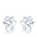 Reign 3.4ct CZ Rhodium Stainless Steel Stud Earrings