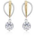 Two-tone Finish Cubic Zirconia Drop Earrings