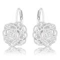 Maya 1.5ct CZ Rhodium Rose Drop Earrings