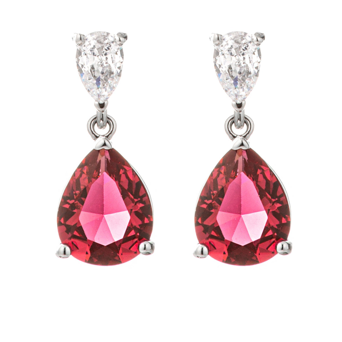 Rose-Pink Double Pear Drop Earrings