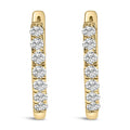 10K Gold 1/4 Cttw Diamond Double Sided Huggie Hoop Earrings