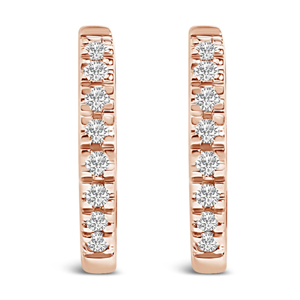 14K Gold 1/5 CTW Diamond Huggie Hoop Earrings