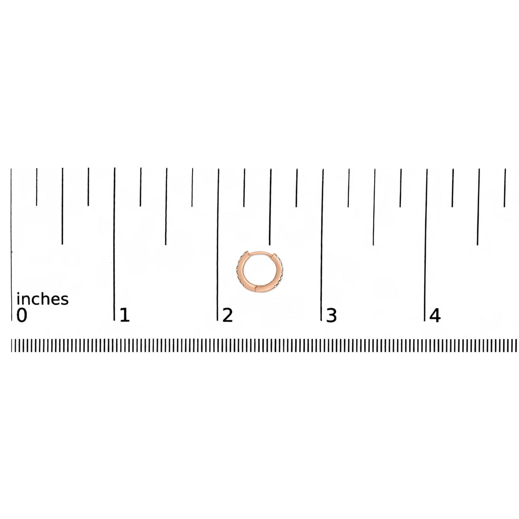 10K Gold 1/4 Cttw Diamond Double Sided Huggie Hoop Earrings