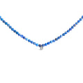 Sterling Silver Diamond Accent Blue Lapis Bead Station Necklace