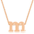 Rose Gold Finish Initial M Pendant