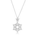 Stella 0.3ct CZ Rhodium Star Drop Necklace