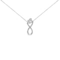 Sterling Silver 1/4 Cttw Diamond Infinity Motif Pendant Necklace