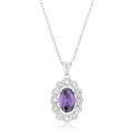 Amethyst Oval Drop Necklace