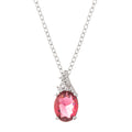3 ct. Raspberry Sparkle Rhodium-Plated CZ Pendant Necklace