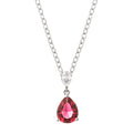 Rose-Pink Pear CZ Drop Necklace