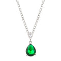 Emerald Green CZ Pear Drop Necklace