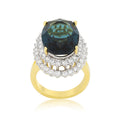 Two-tone Double Halo Cocktail Ring