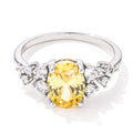 2.95ct. Captivating Lemon Yellow CZ Engagement Ring