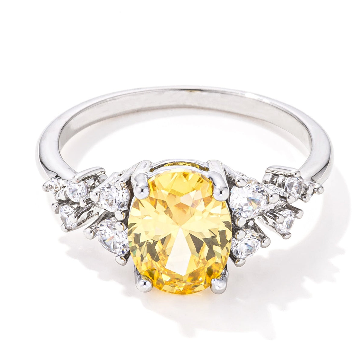 2.95ct. Captivating Lemon Yellow CZ Engagement Ring