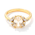 3ct. Gold Plated Oval Canary Yellow CZ Engagement Ring